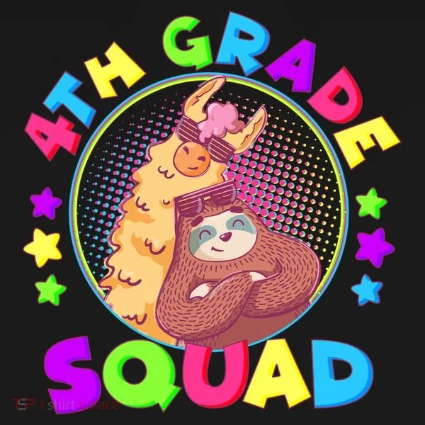4th Grade Squad Llama Sloth Polo