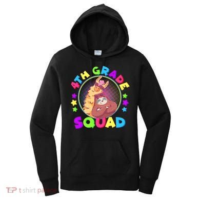 4th Grade Squad Llama Sloth Women's Hoodie