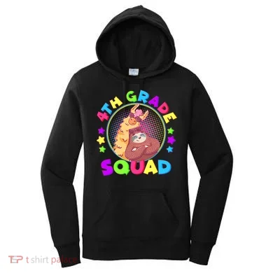 4th Grade Squad Llama Sloth Women's Hoodie