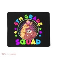 4th Grade Squad Llama Sloth Mousepad thumb 0