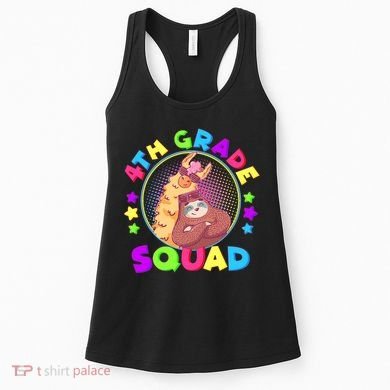 4th Grade Squad Llama Sloth Women's Tank Top