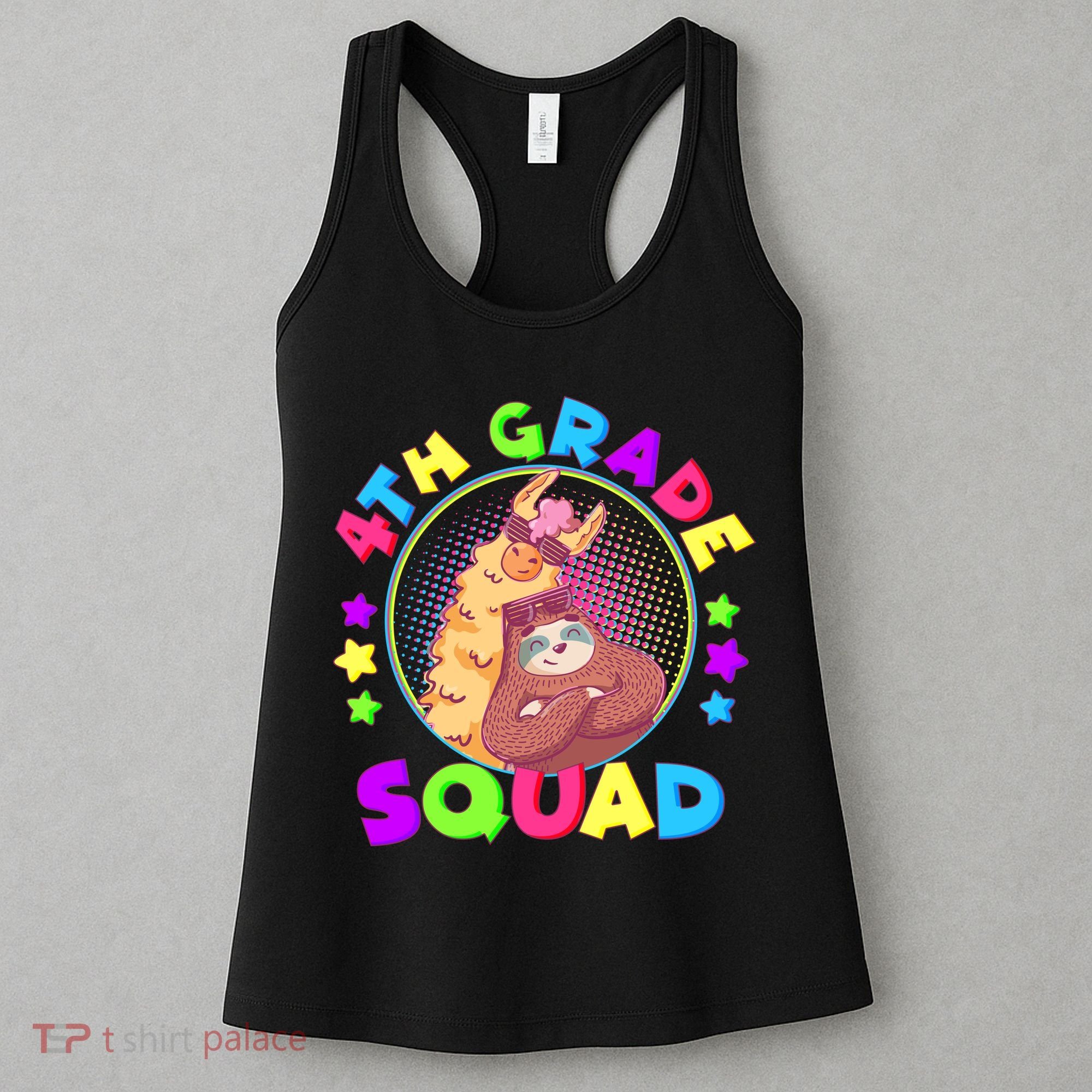 4th Grade Squad Llama Sloth Women's Tank Top