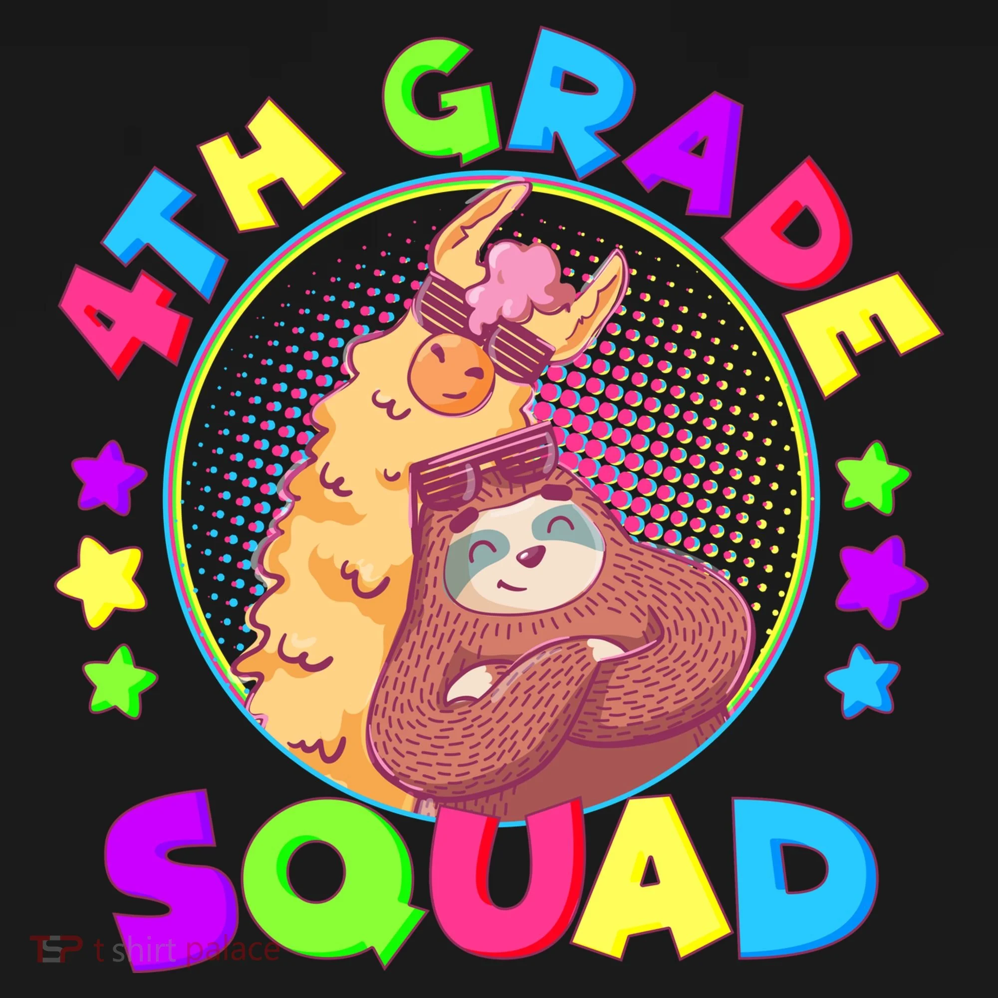4th Grade Squad Llama Sloth Baby Bodysuit