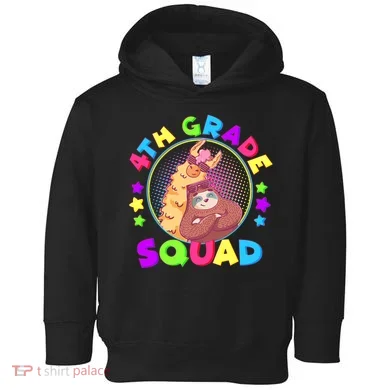 4th Grade Squad Llama Sloth Toddler Hoodie