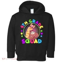 4th Grade Squad Llama Sloth Toddler Hoodie thumb 0