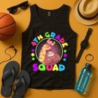 4th Grade Squad Llama Sloth Tank Top thumb 4