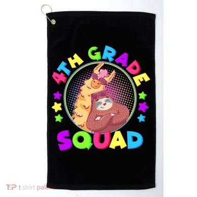 4th Grade Squad Llama Sloth Golf Towel