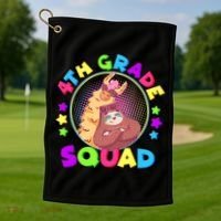 4th Grade Squad Llama Sloth Golf Towel thumb 1