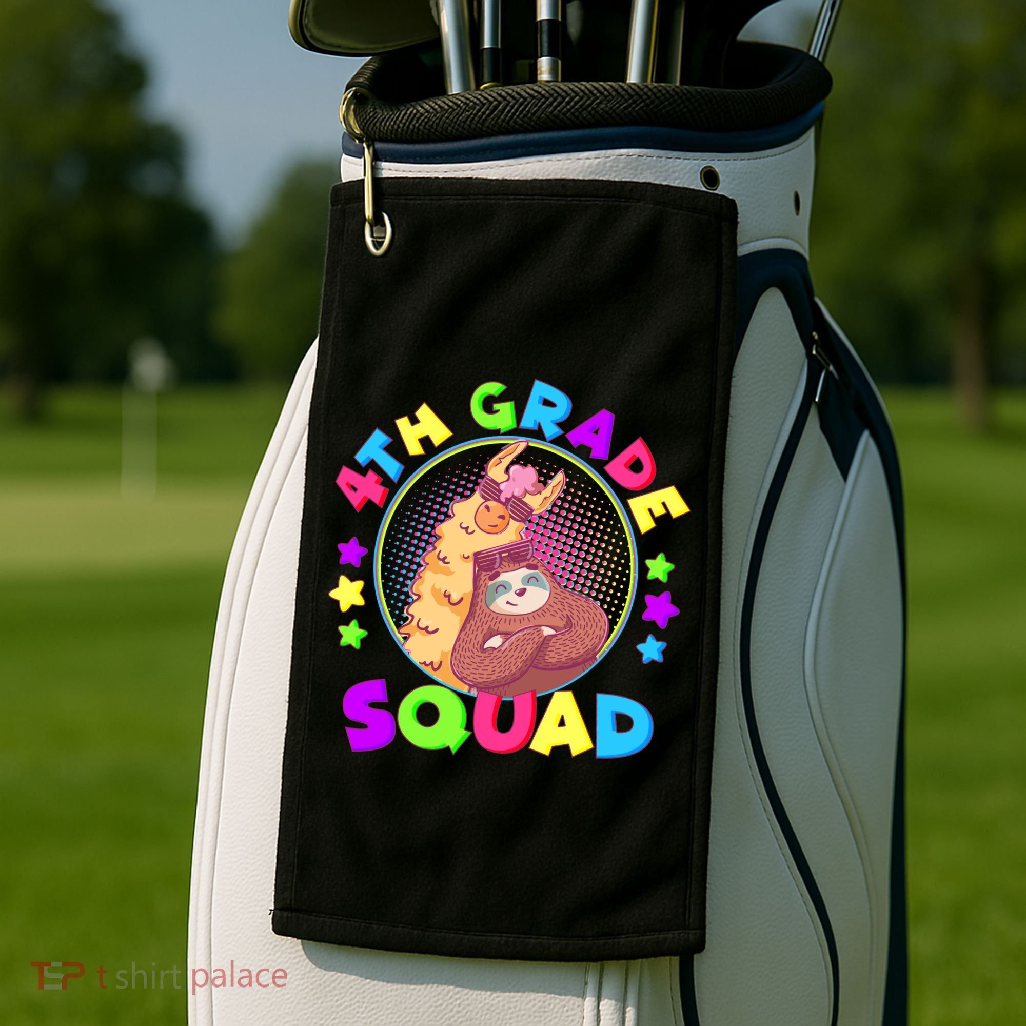 4th Grade Squad Llama Sloth Golf Towel