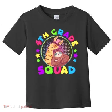 4th Grade Squad Llama Sloth Toddler T-Shirt