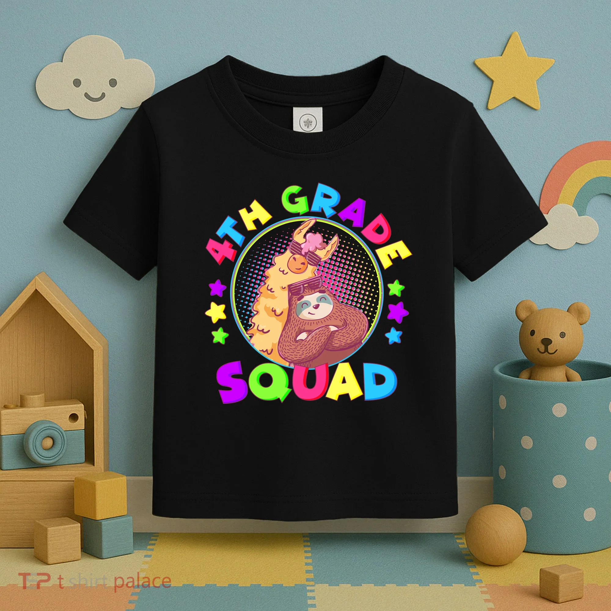 4th Grade Squad Llama Sloth Toddler T-Shirt