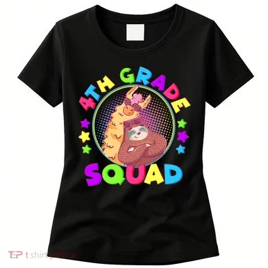 4th Grade Squad Llama Sloth Women's T-Shirt
