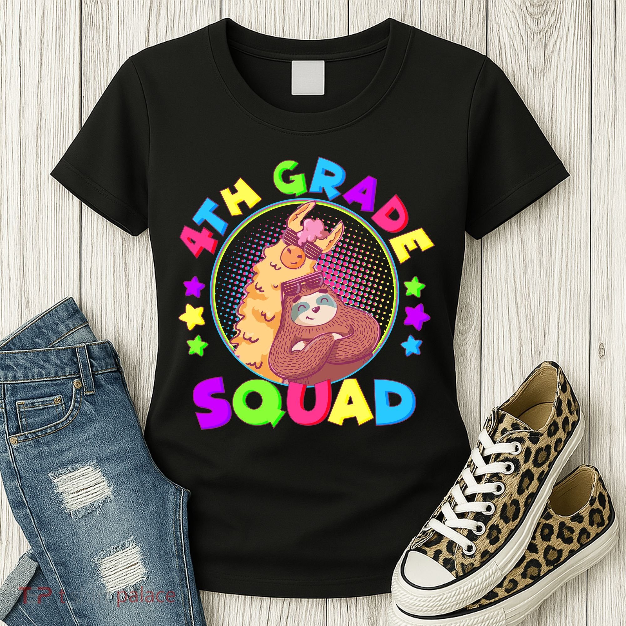 4th Grade Squad Llama Sloth Women's T-Shirt