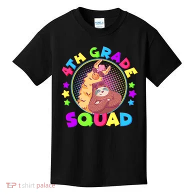 4th Grade Squad Llama Sloth Kids T-Shirt