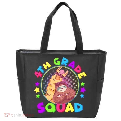 4th Grade Squad Llama Sloth Tote Bag