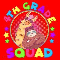 4th Grade Squad Llama Sloth Santa Hat thumb 1