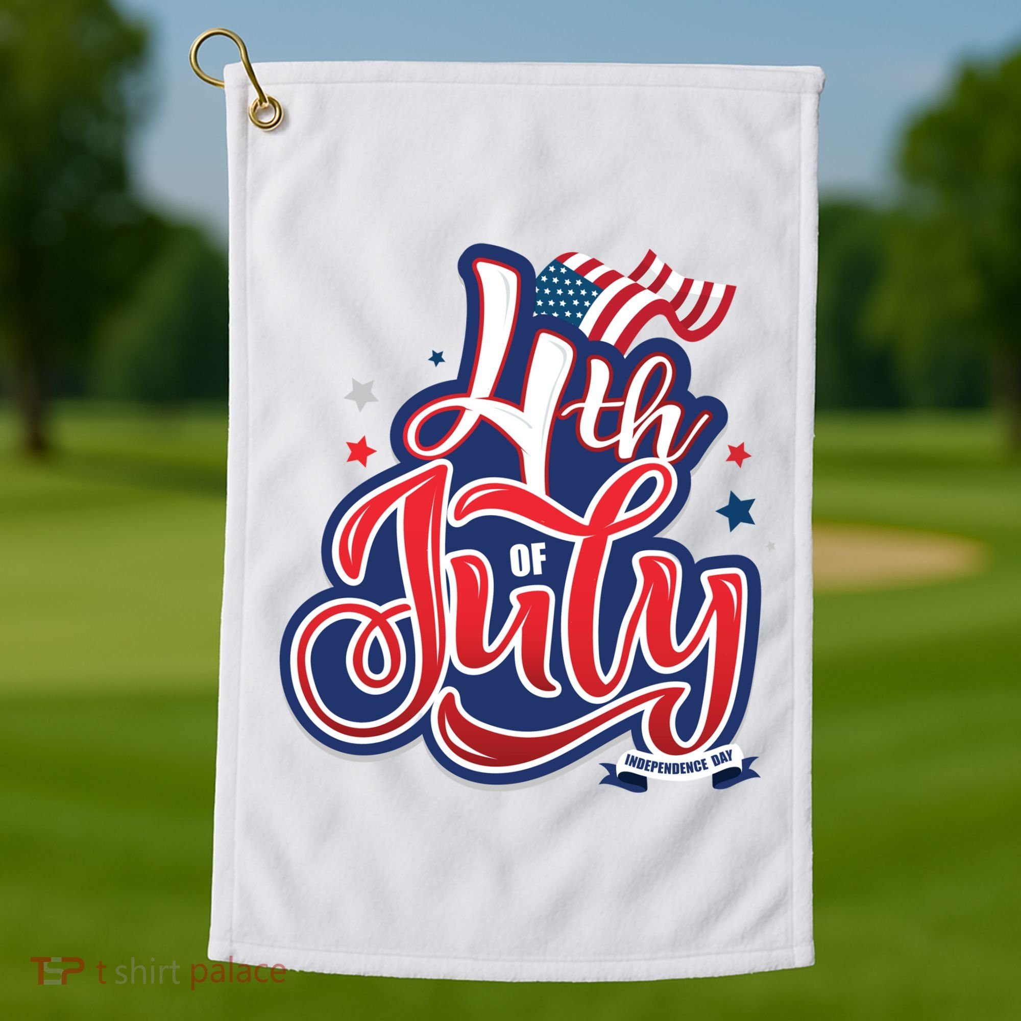 4th of July Celebrate USA Independence Day Golf Towel