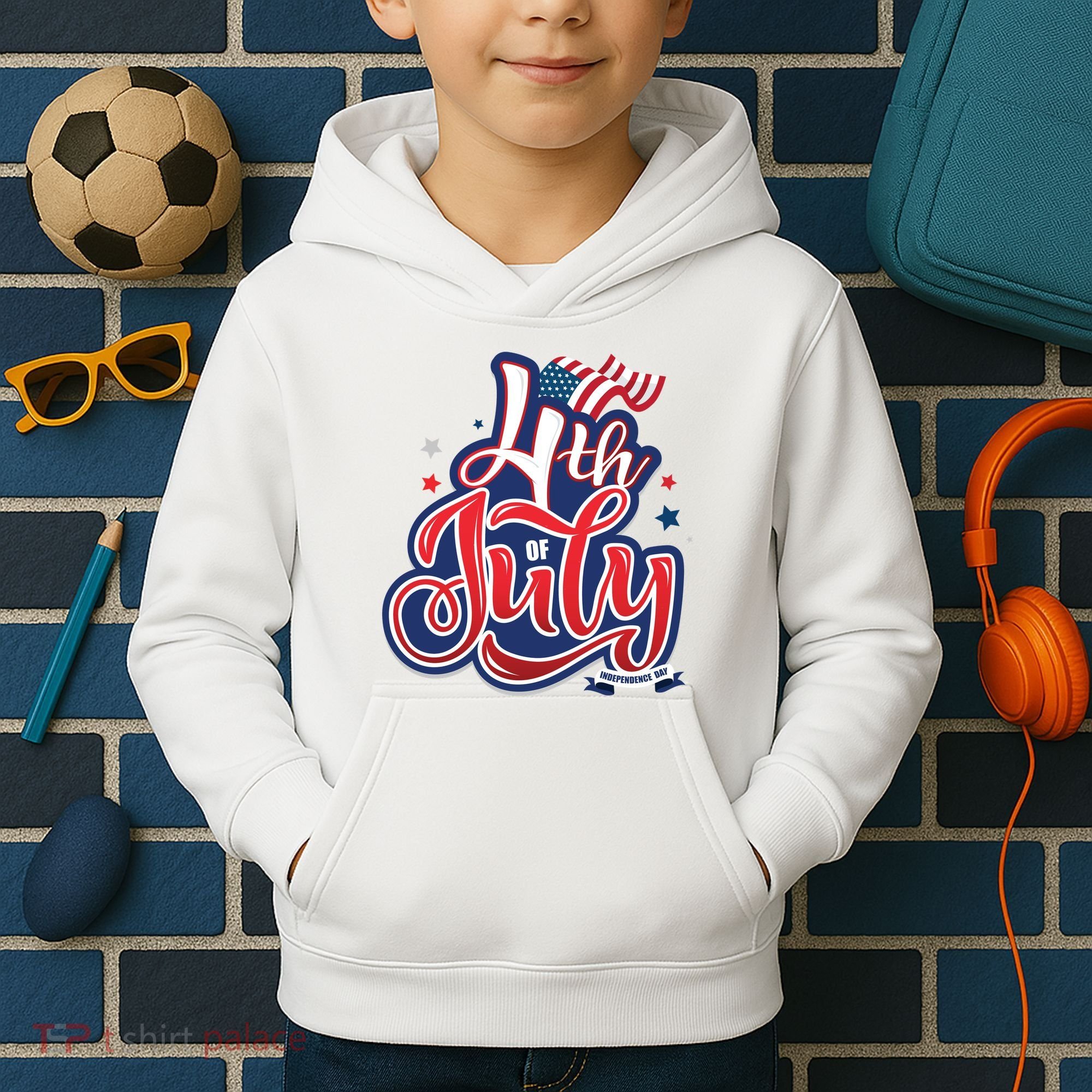 4th of July Celebrate USA Independence Day Kids Hoodie