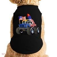 4th Of July Firecracker Monster Truck Doggie Tank thumb 0