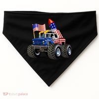 4th Of July Firecracker Monster Truck USA-Made Doggie Bandana thumb 0
