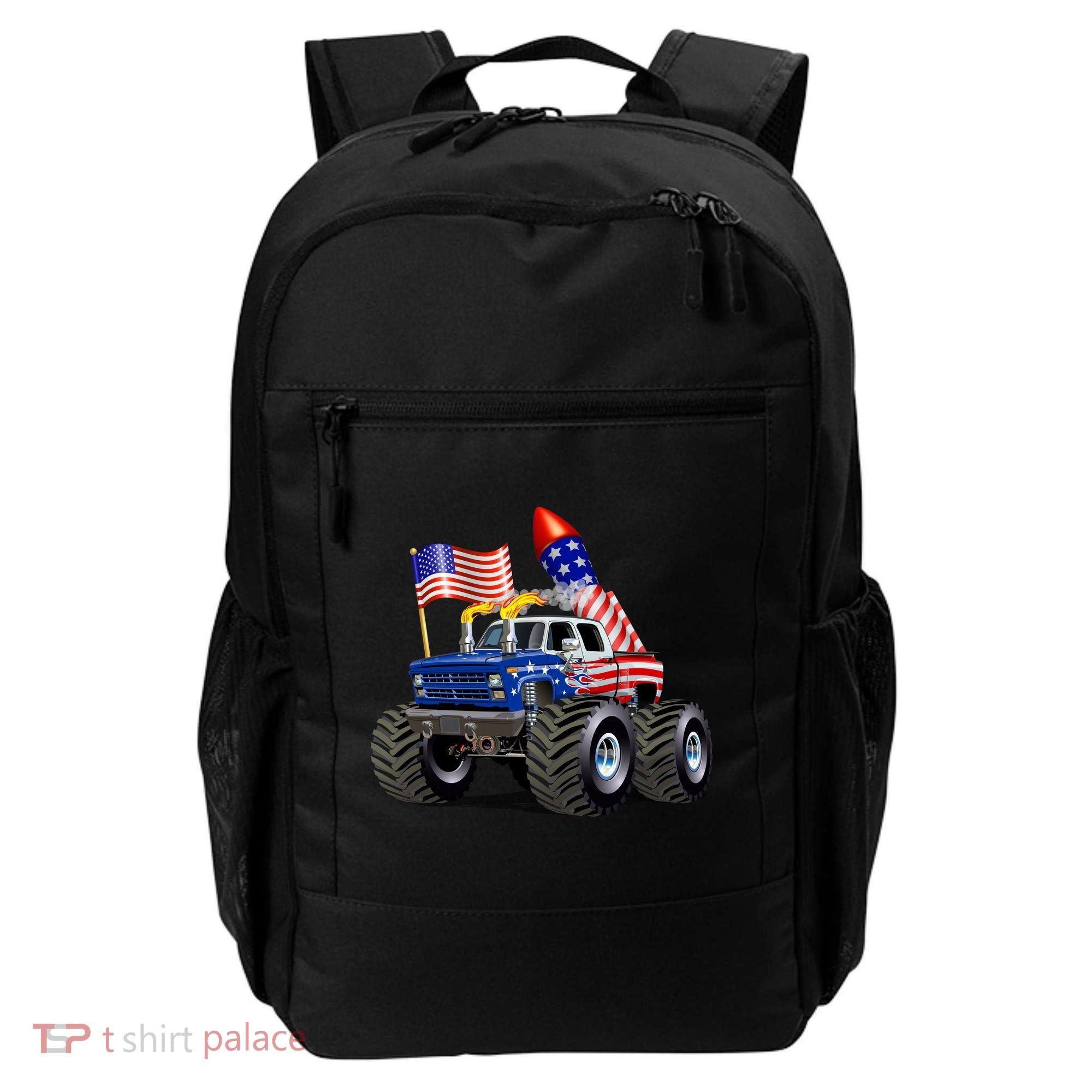 4th Of July Firecracker Monster Truck Backpack