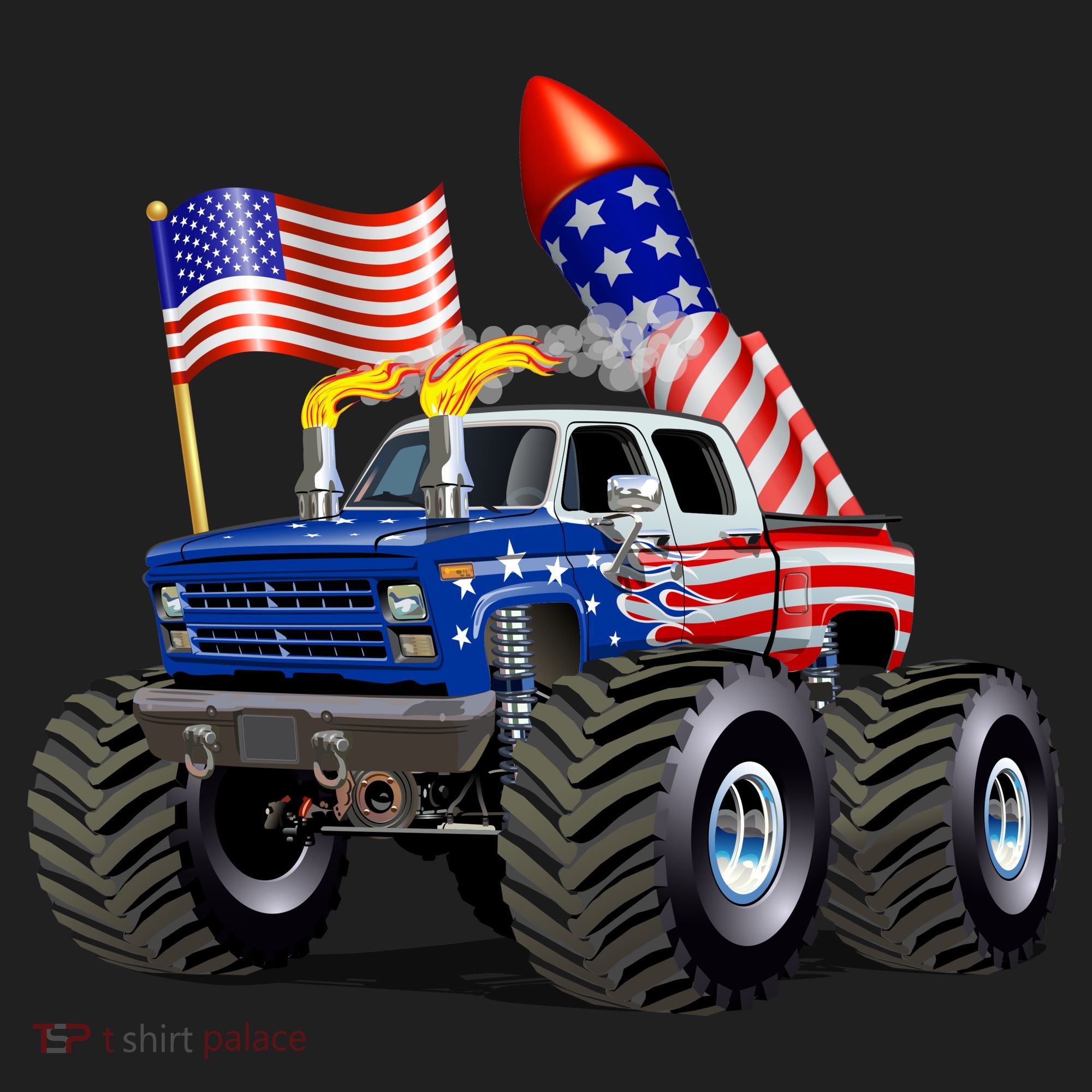 4th Of July Firecracker Monster Truck Beanie