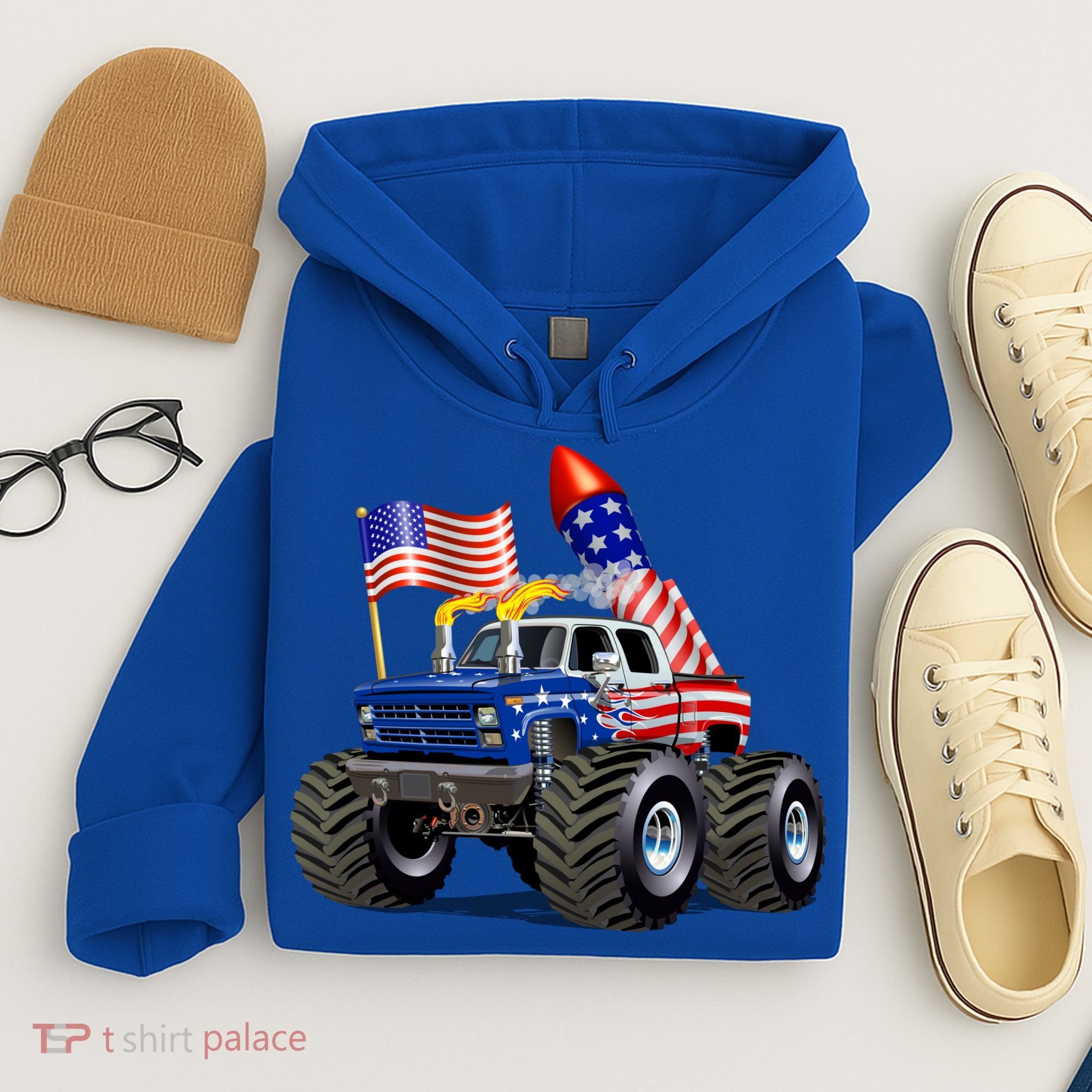 4th Of July Firecracker Monster Truck Hoodie