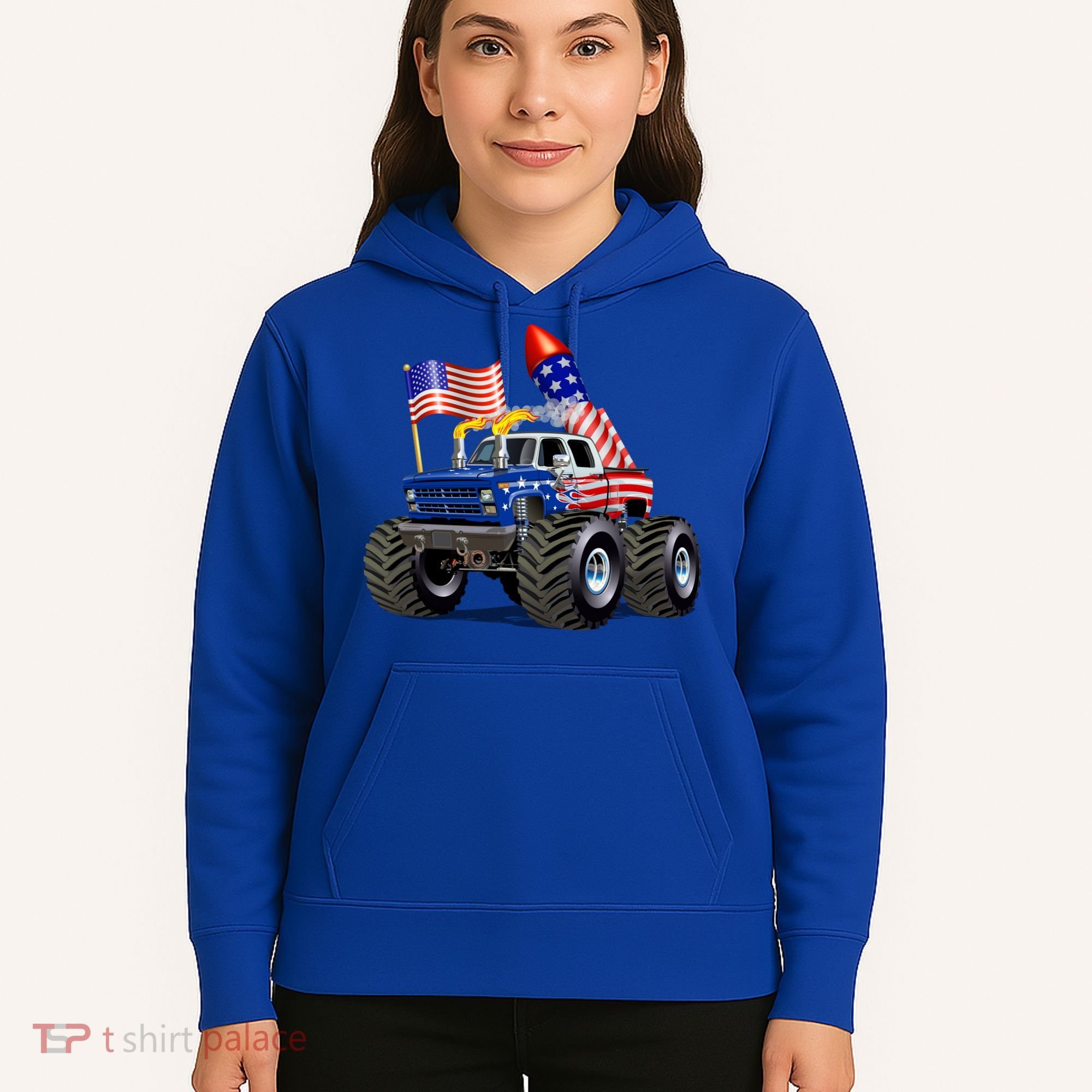 4th Of July Firecracker Monster Truck Hoodie