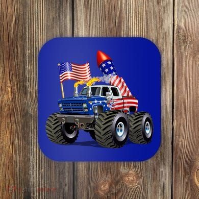4th Of July Firecracker Monster Truck Coaster