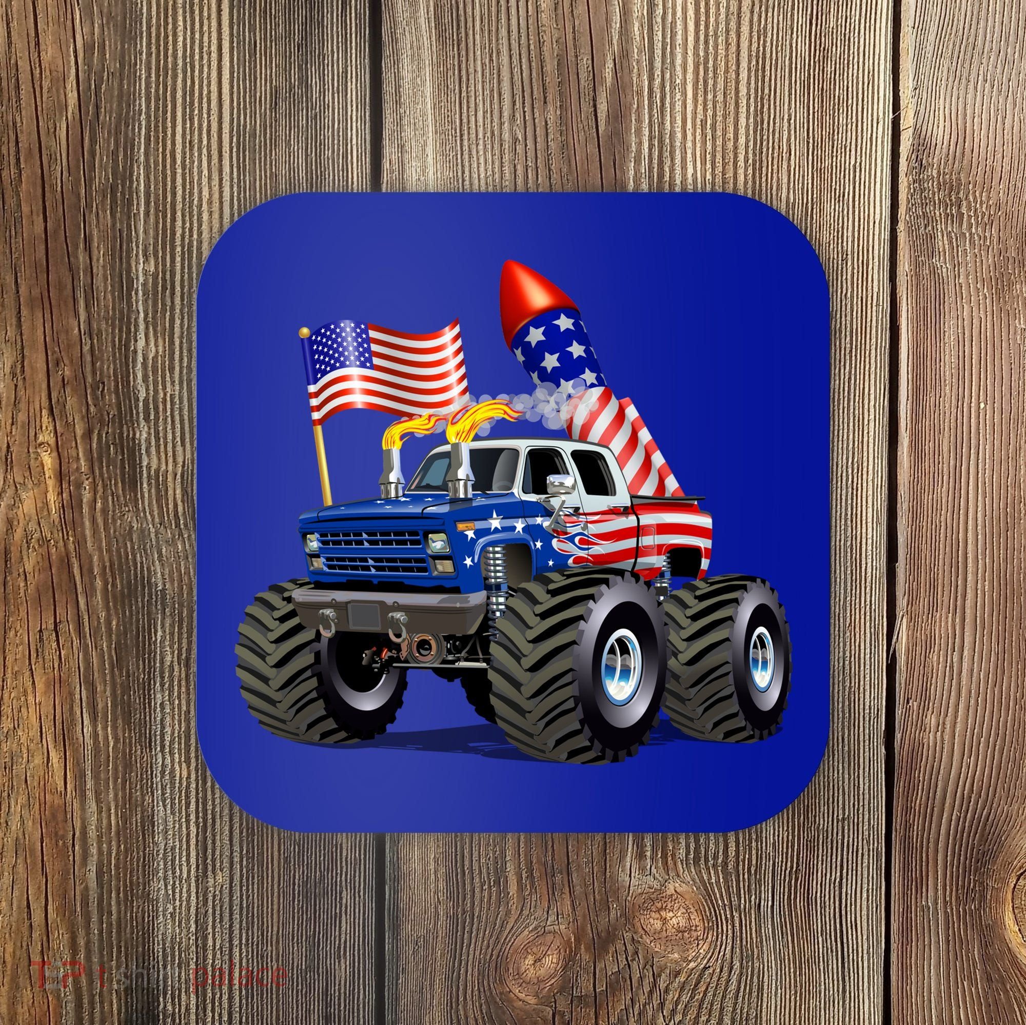 4th Of July Firecracker Monster Truck Coaster