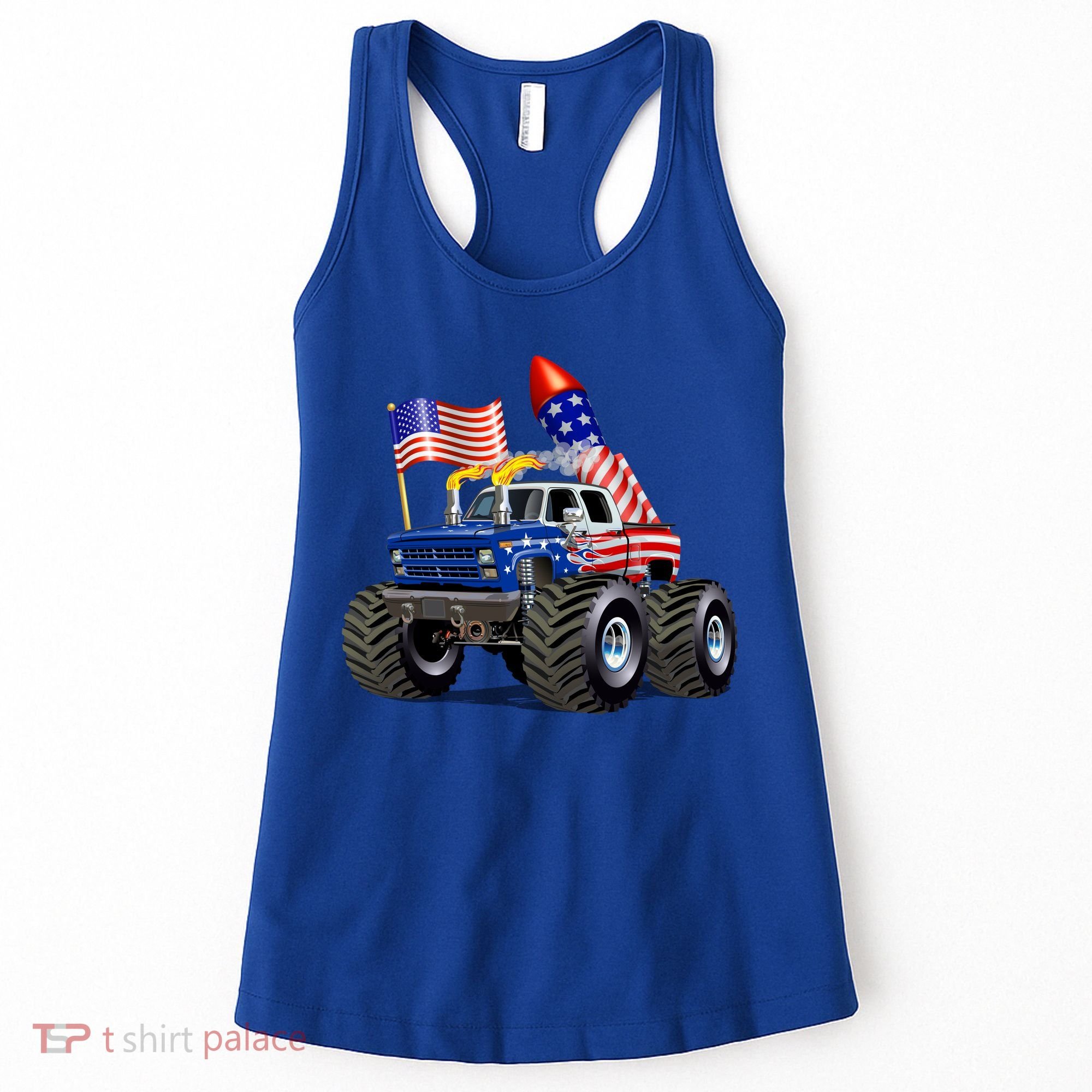 4th Of July Firecracker Monster Truck Women's Tank Top