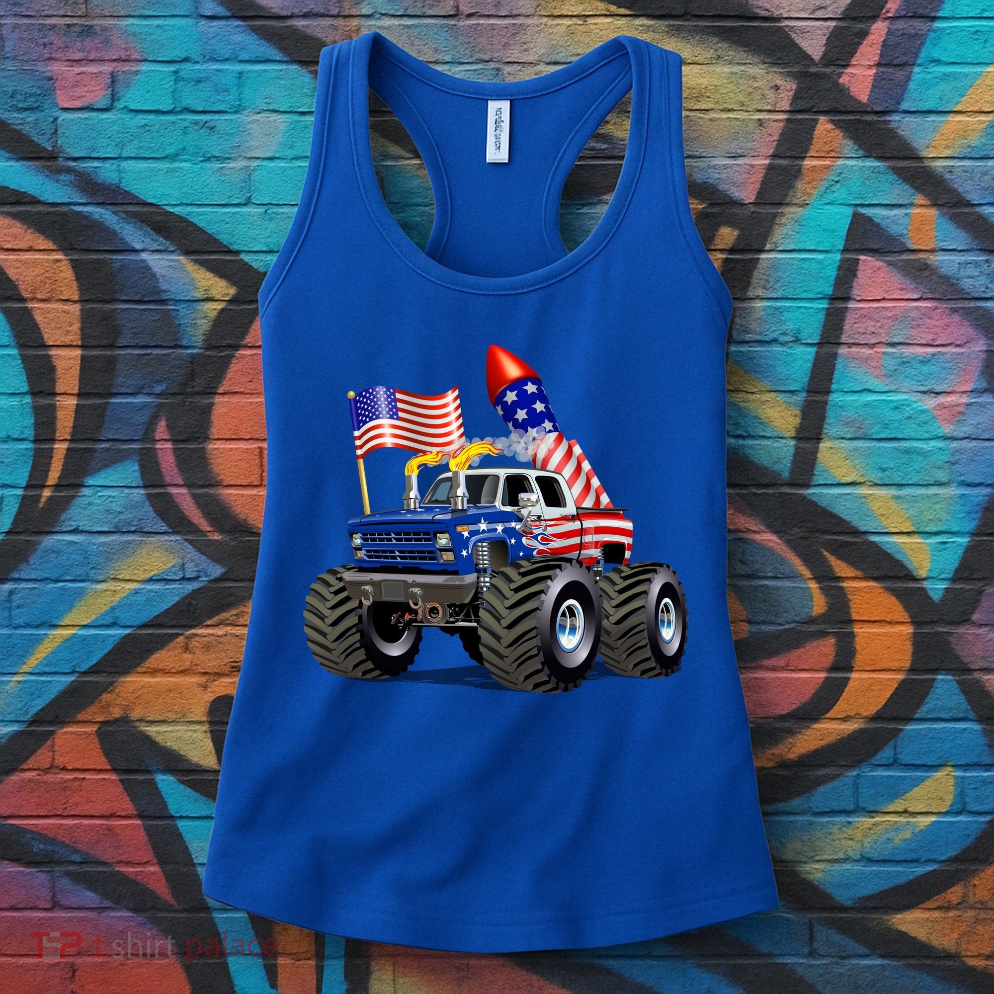 4th Of July Firecracker Monster Truck Women's Tank Top