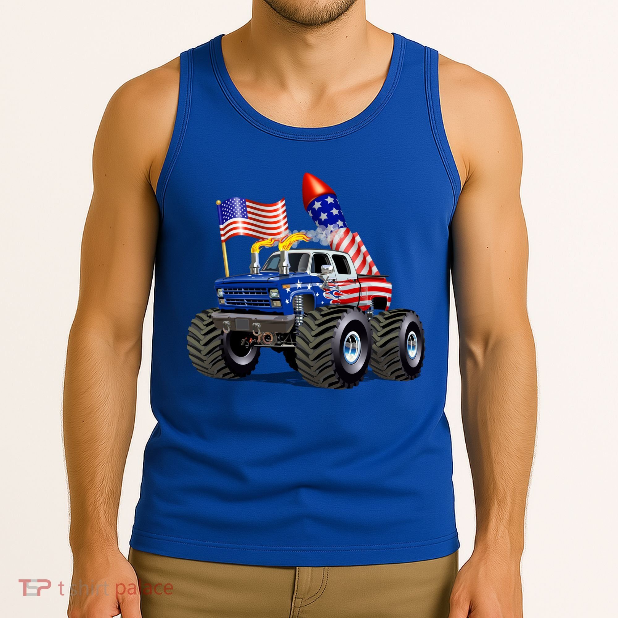4th Of July Firecracker Monster Truck Tank Top