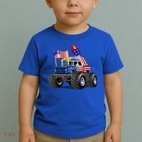 4th Of July Firecracker Monster Truck Toddler T-Shirt thumb 2