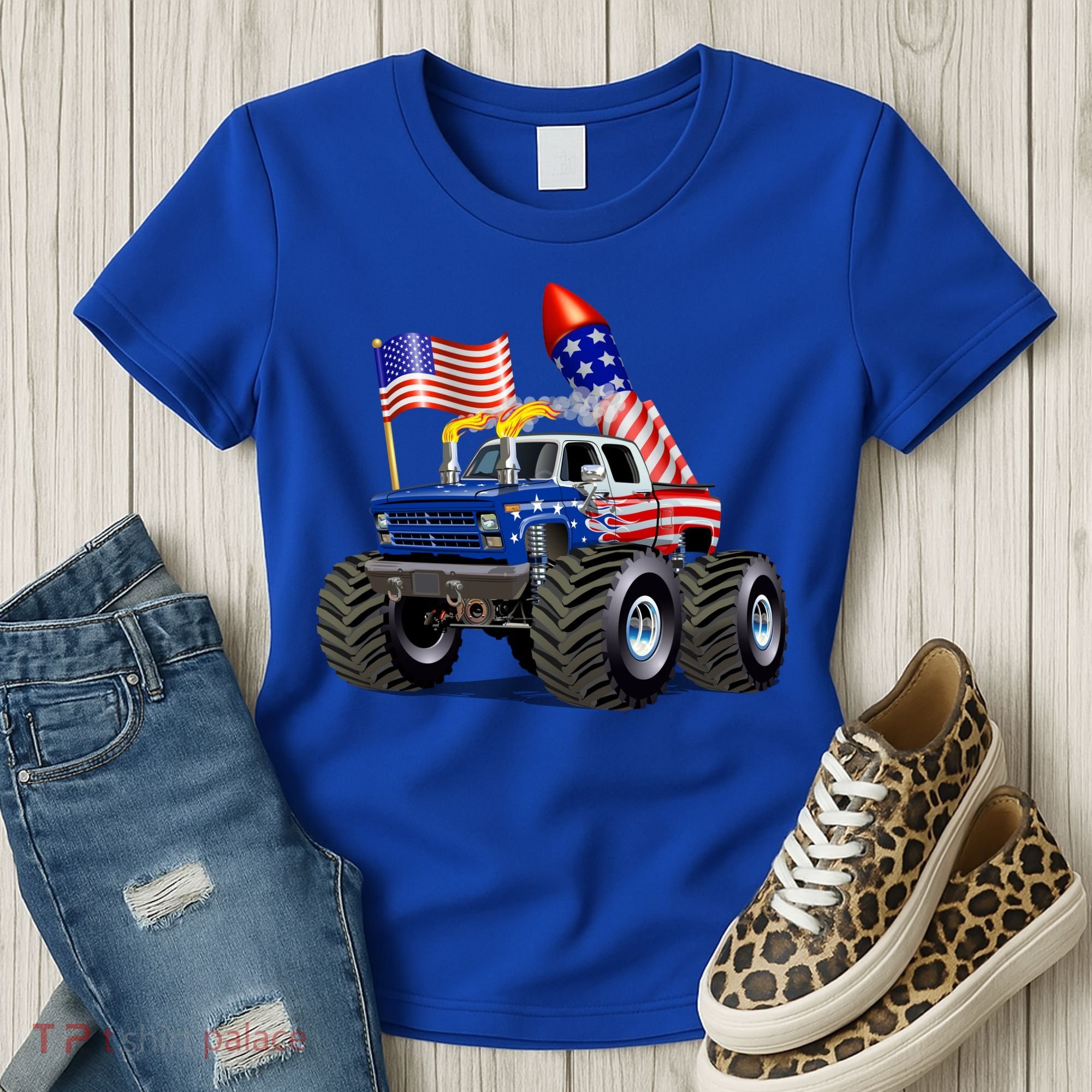 4th Of July Firecracker Monster Truck Women's T-Shirt