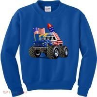 4th Of July Firecracker Monster Truck Kids Sweatshirt thumb 0