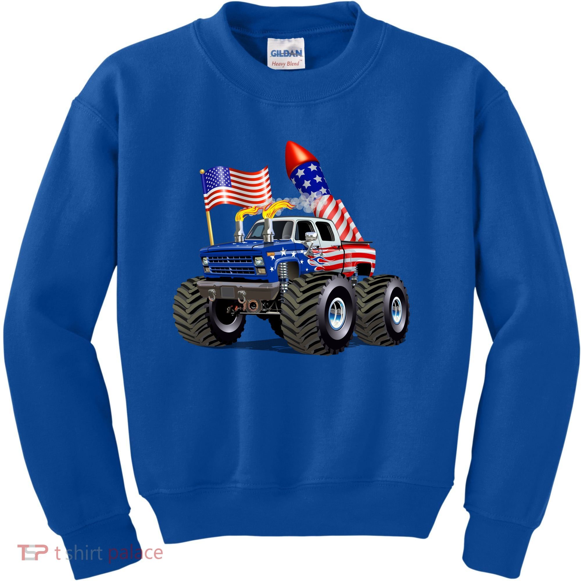 4th Of July Firecracker Monster Truck Kids Sweatshirt