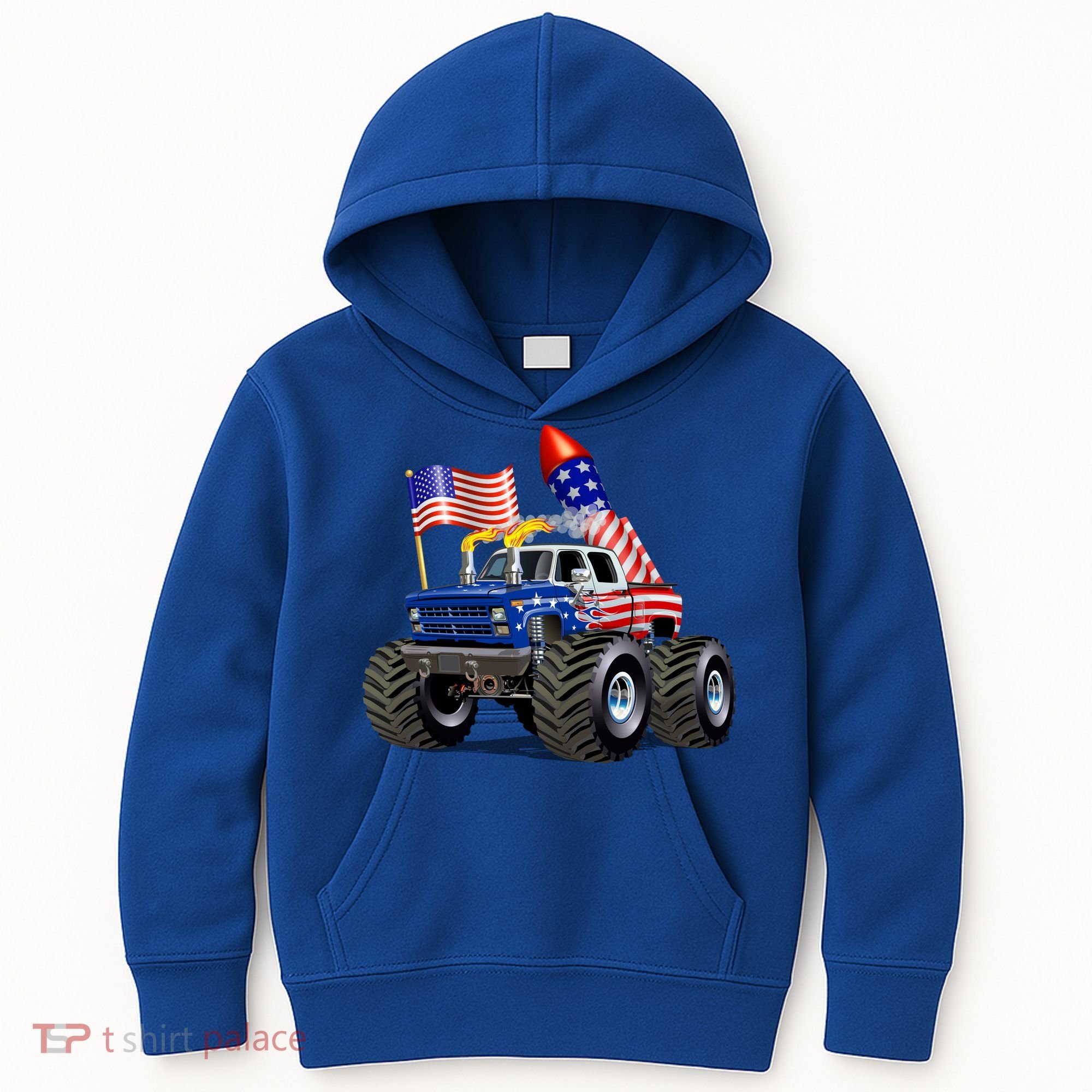 4th Of July Firecracker Monster Truck Kids Hoodie