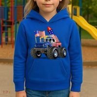 4th Of July Firecracker Monster Truck Kids Hoodie thumb 3
