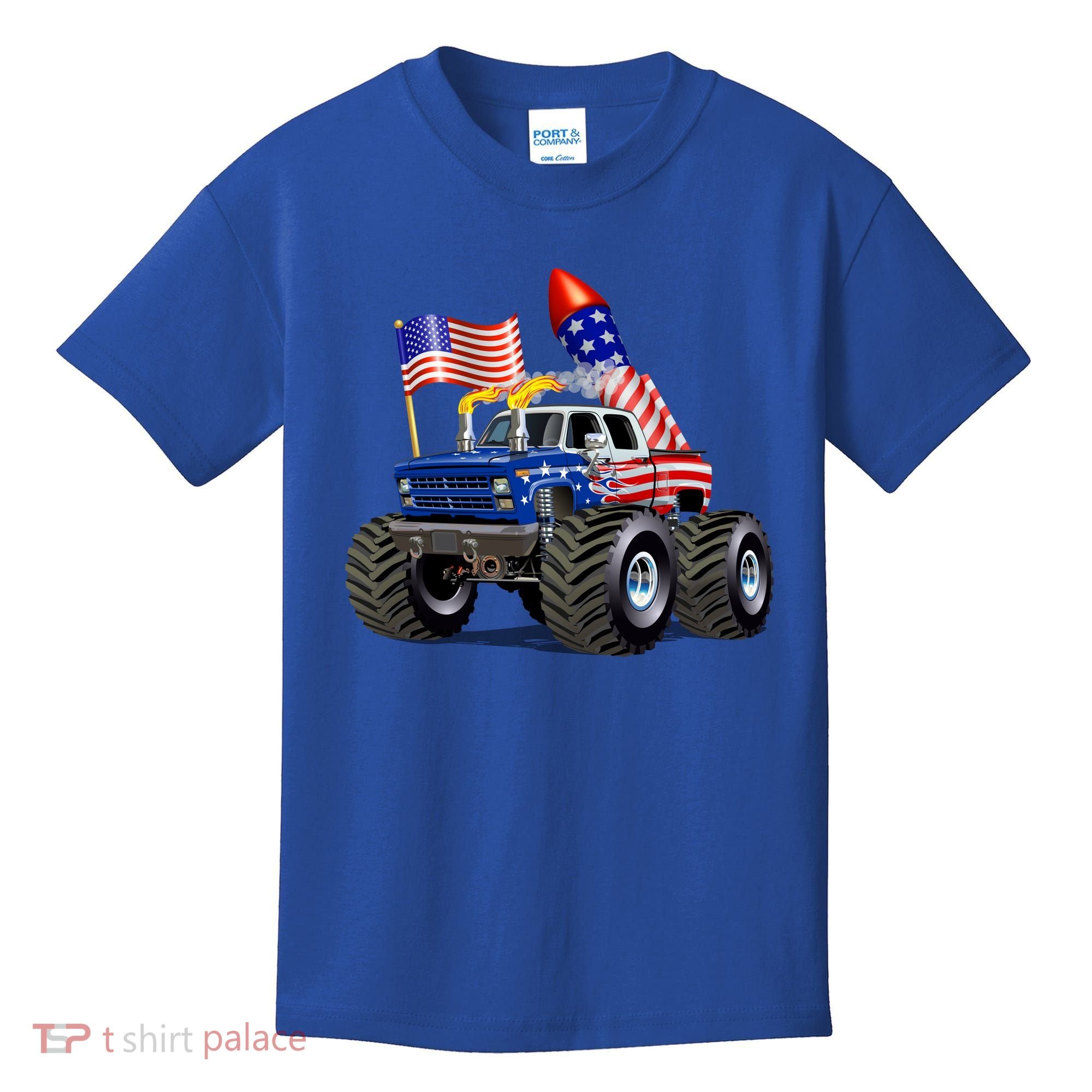 4th Of July Firecracker Monster Truck Kids T-Shirt