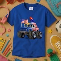 4th Of July Firecracker Monster Truck Kids T-Shirt thumb 3