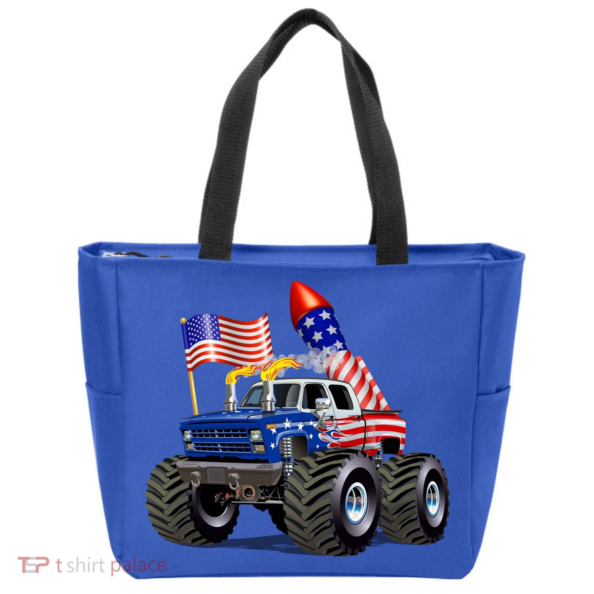 4th Of July Firecracker Monster Truck Tote Bag