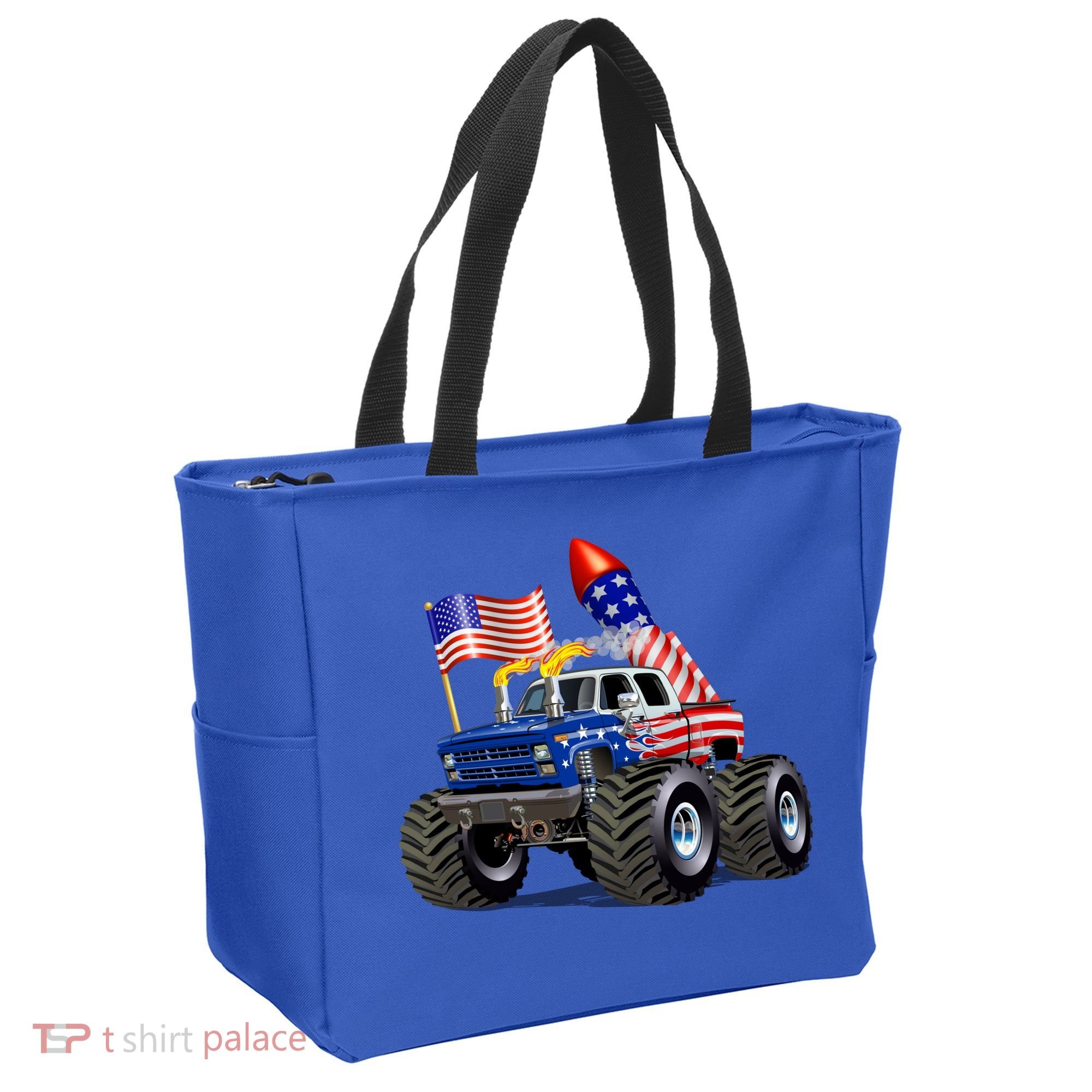 4th Of July Firecracker Monster Truck Tote Bag