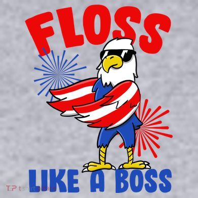 4th Of July Floss Like A Boss Eagle Women's Racerback Cropped Tank