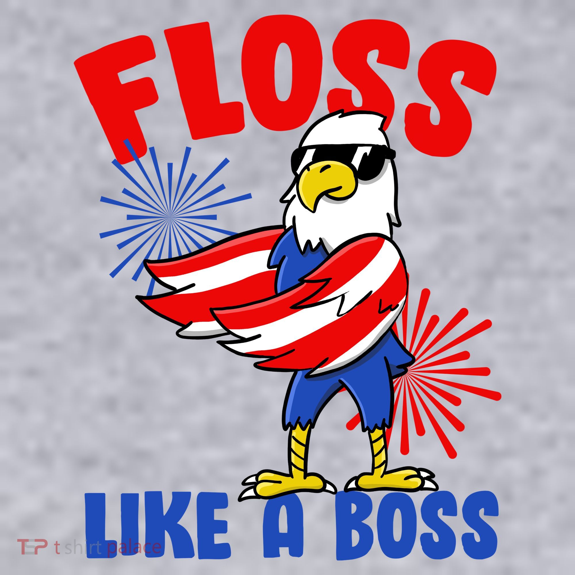 4th Of July Floss Like A Boss Eagle Women's Racerback Cropped Tank