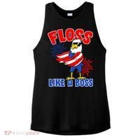 4th Of July Floss Like A Boss Eagle Ladies PosiCharge Tri-Blend Wicking Tank thumb 0