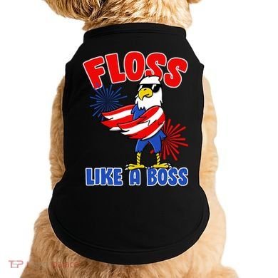 4th Of July Floss Like A Boss Eagle Doggie Tank