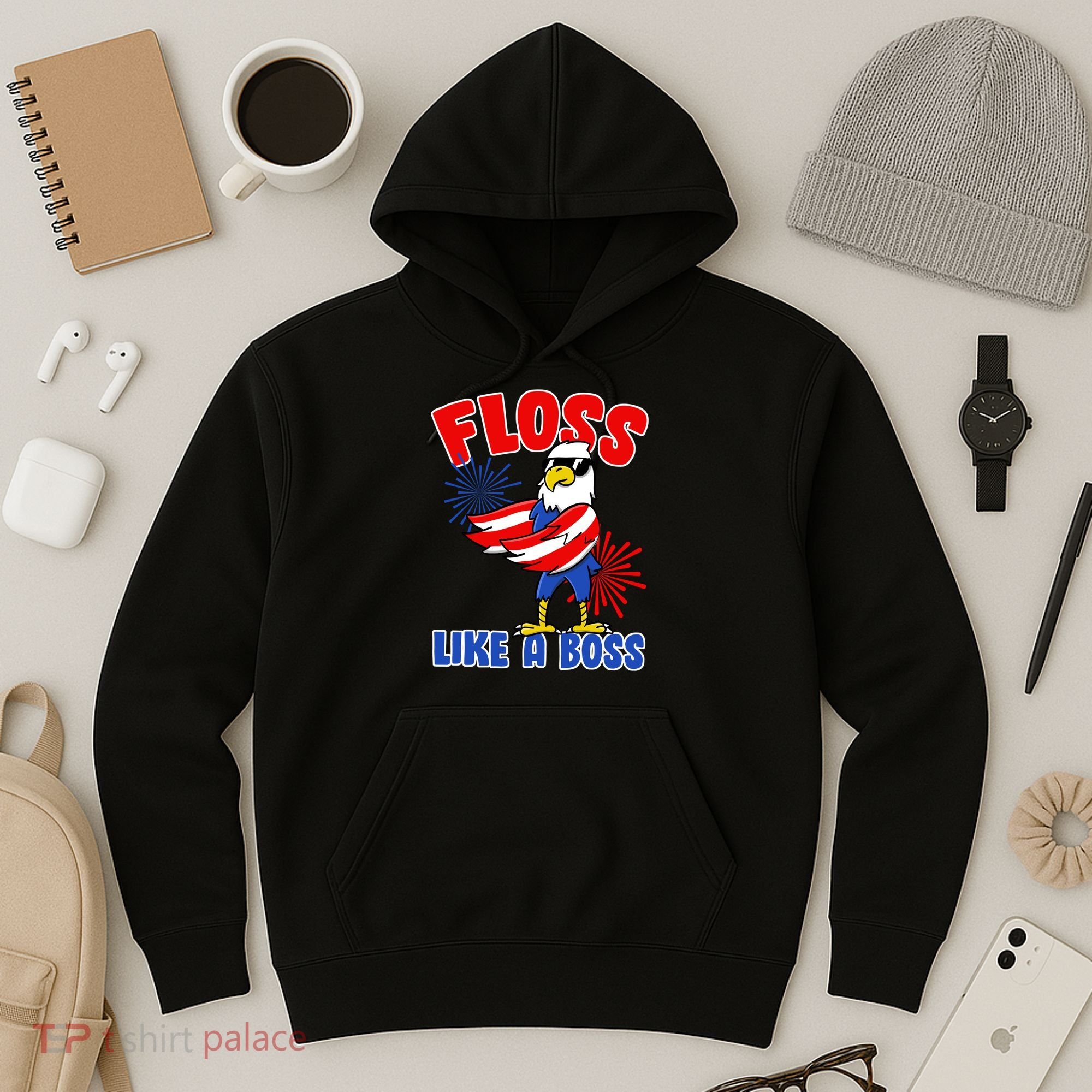 4th Of July Floss Like A Boss Eagle Hoodie