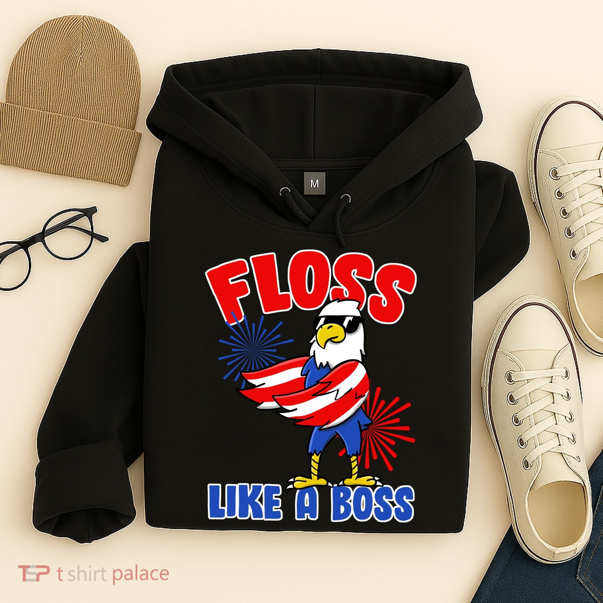 4th Of July Floss Like A Boss Eagle Hoodie