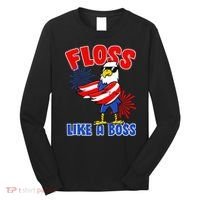 4th Of July Floss Like A Boss Eagle Long Sleeve Shirt thumb 0